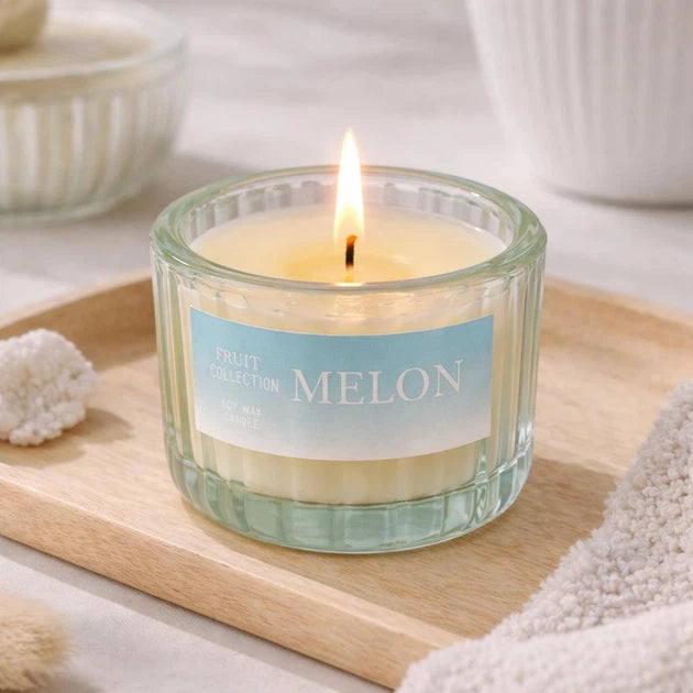 1 Pc Glass Scented Candle - Melon