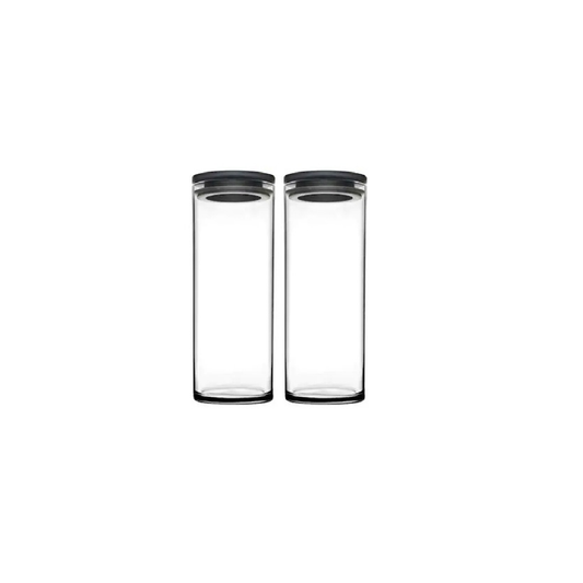 Storage Jar with Grey Cover Set of 2
